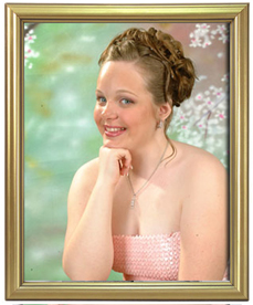 portrait package with gold frame