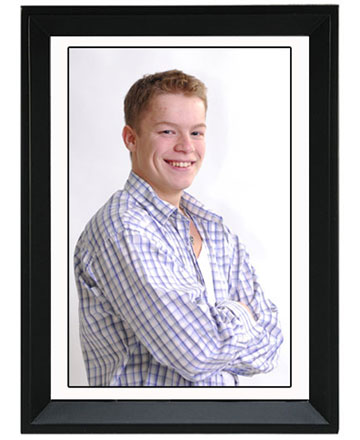 Portrait with black picture frames